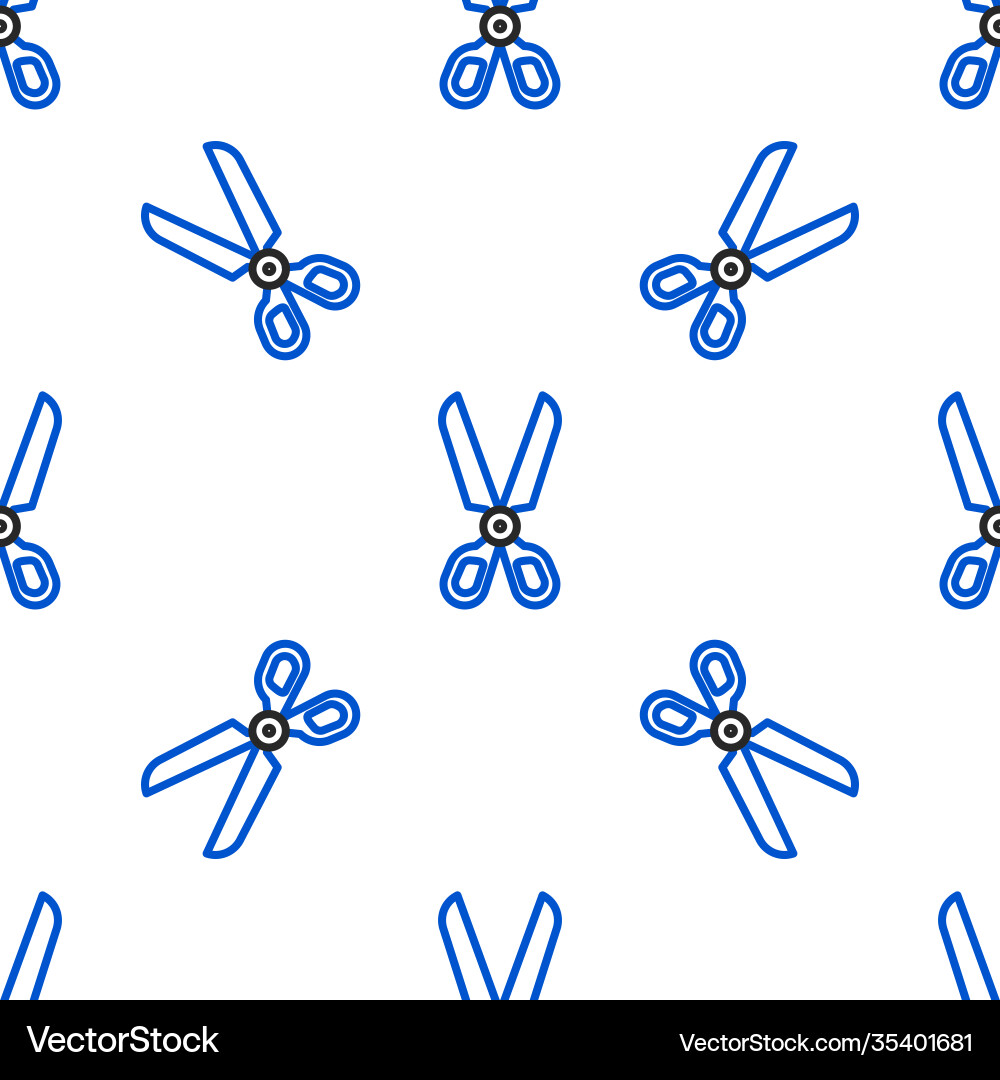 Line scissors icon isolated seamless pattern Line scissors icon isolated seamless pattern Vector Image