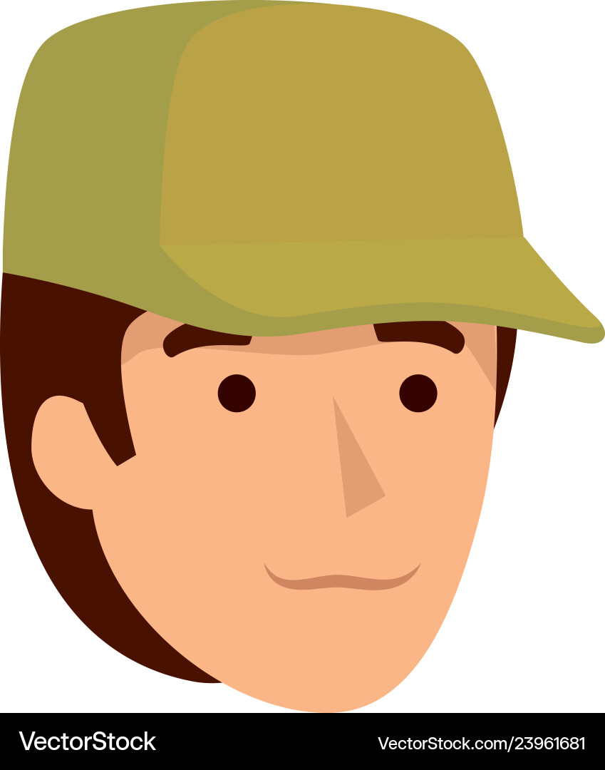 Man worker of zoo head character vector image