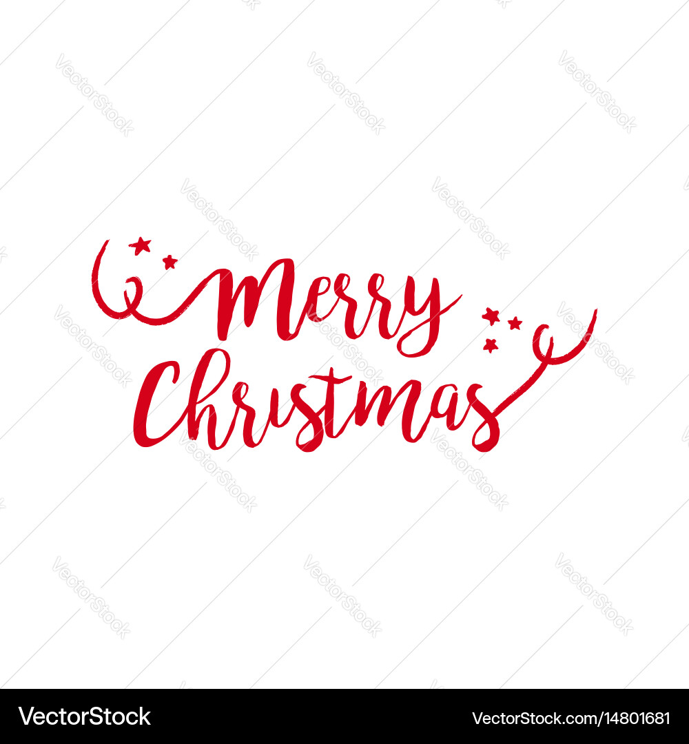 Merry Christmas Calligraphy Quote vector image