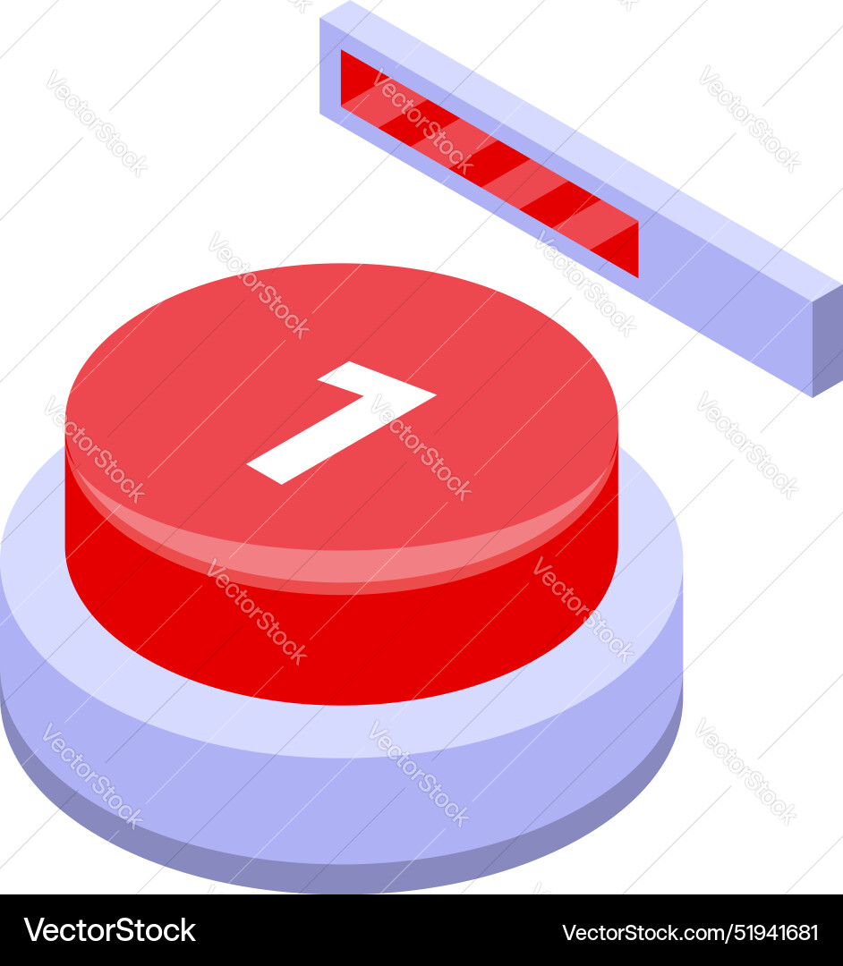 Red button with number one is getting pressed Red button with number one is getting pressed vector image