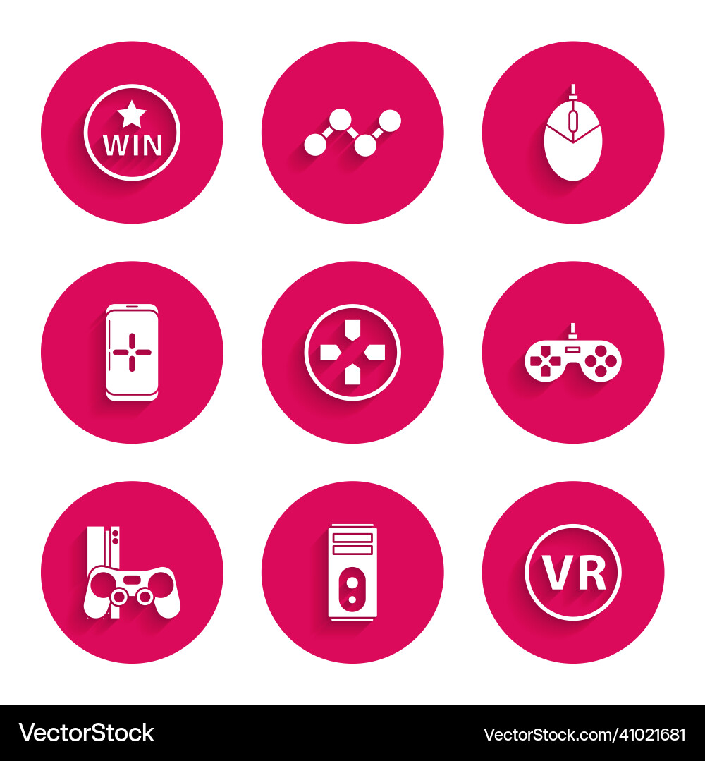 Set gamepad computer virtual reality glasses Set gamepad computer virtual reality glasses Vector Image