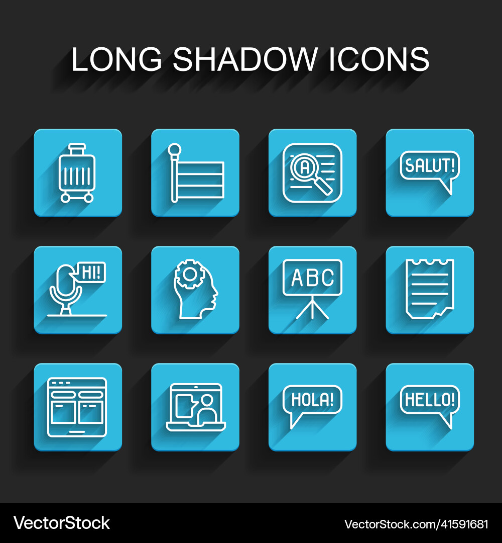 Set line online translator foreign language Vector Image