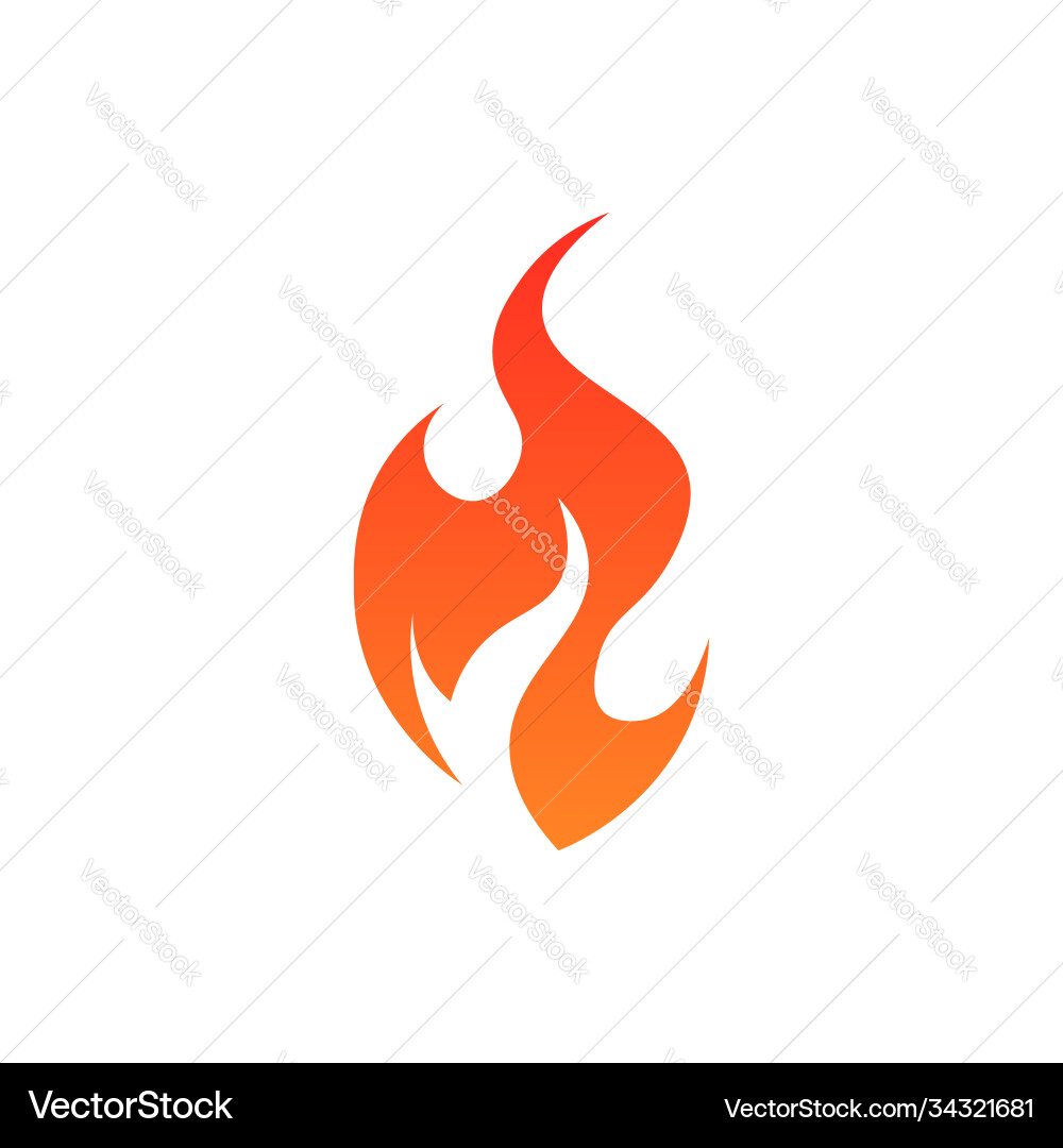 Simple flame icon in flat style Simple flame icon in flat style Vector Image