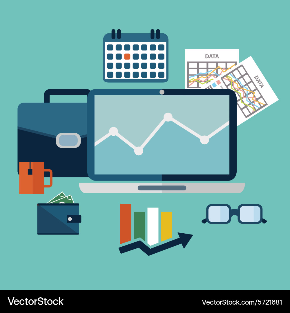 Simple graphic in trendy flat style with objects Vector Image
