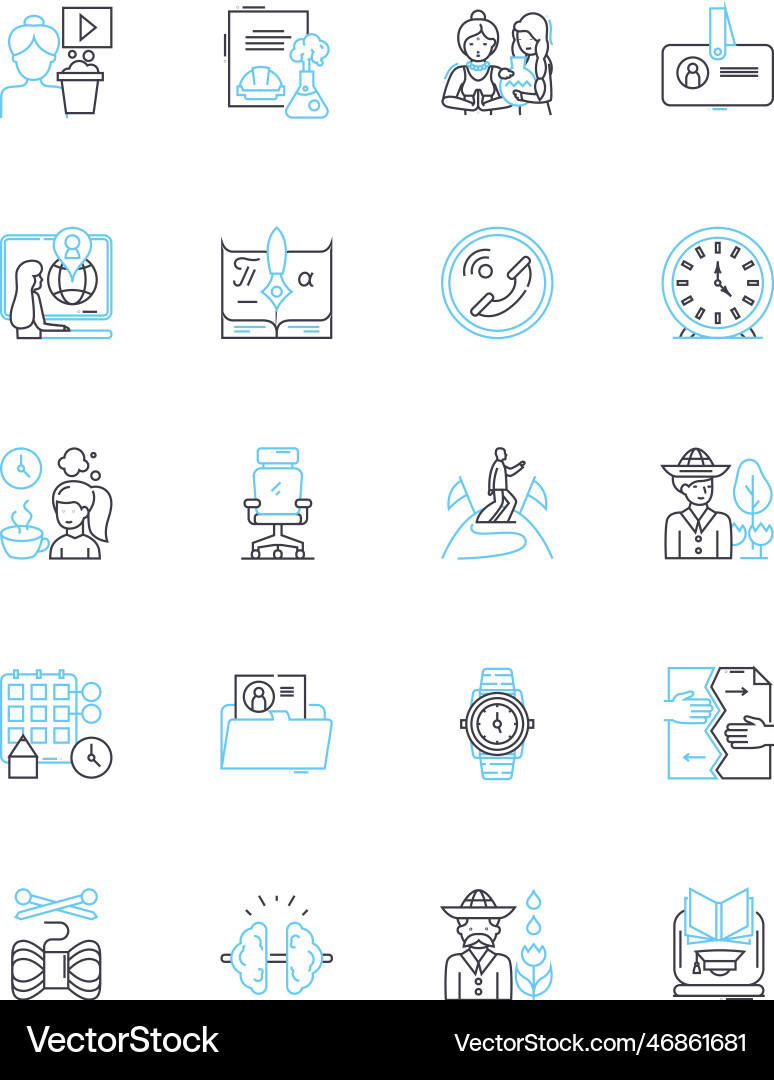 Statiry linear icons set statistics data Statiry linear icons set statistics data vector image