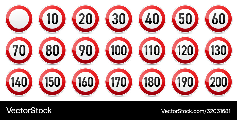 Traffic Control Road Signs Collection Vector Image