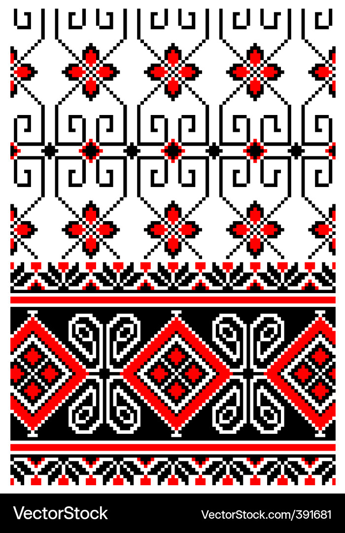Ukrainian embroidery ornament Vector Image