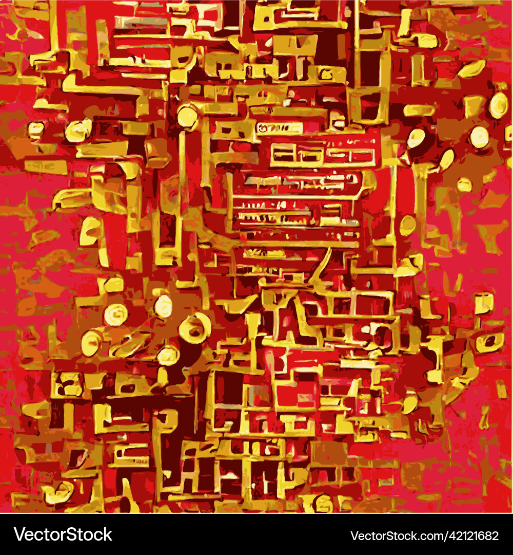 Abstract golden background blockchain network di Abstract golden background blockchain network di vector image