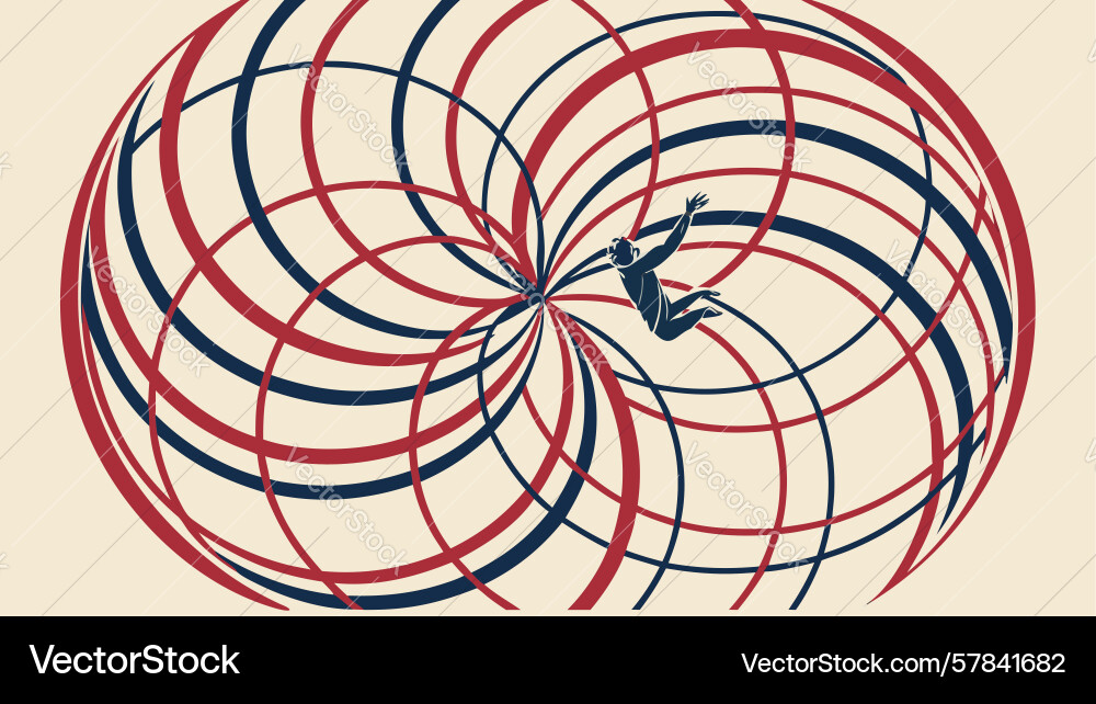 Abstract vortex spiral with motion lines design vector image