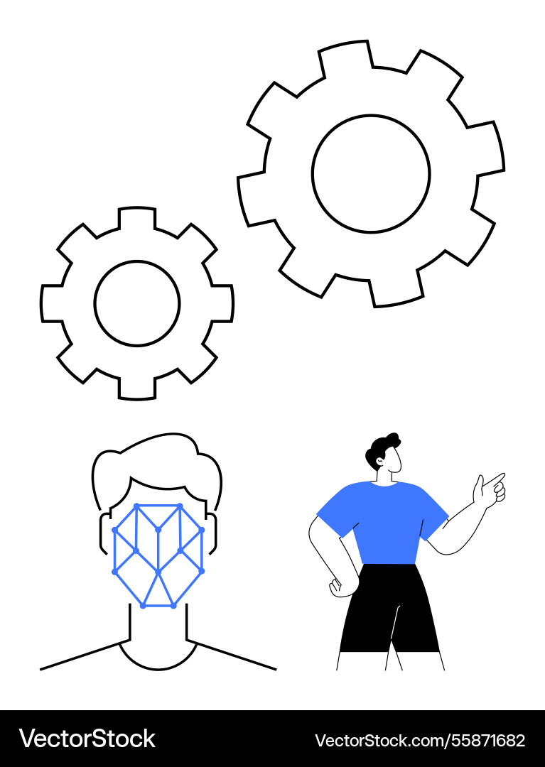 Artificial intelligence analysis with face vector image