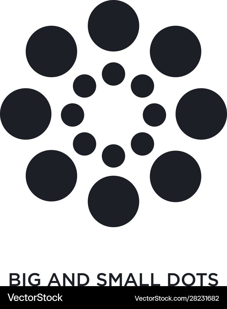 Big and small dots isolated icon simple element vector image
