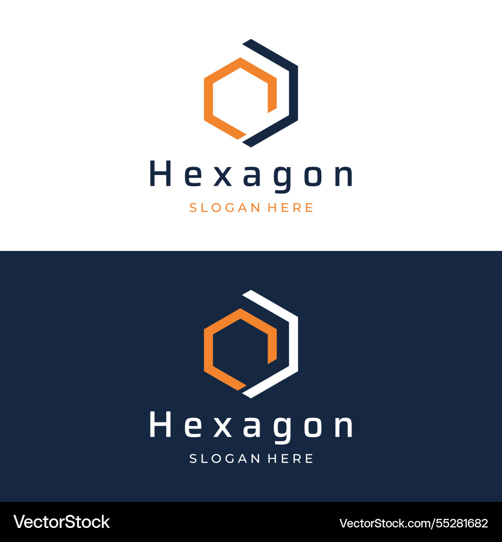Creative and simple hexagon box or cube geometry Vector Image