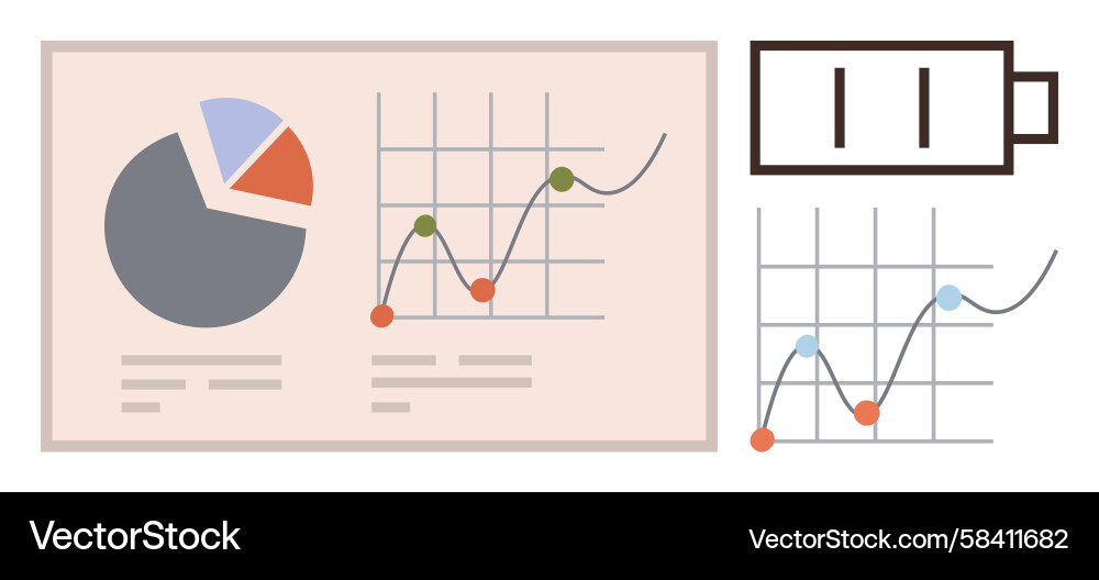 Data Analytics & Performance Charts Vector Image