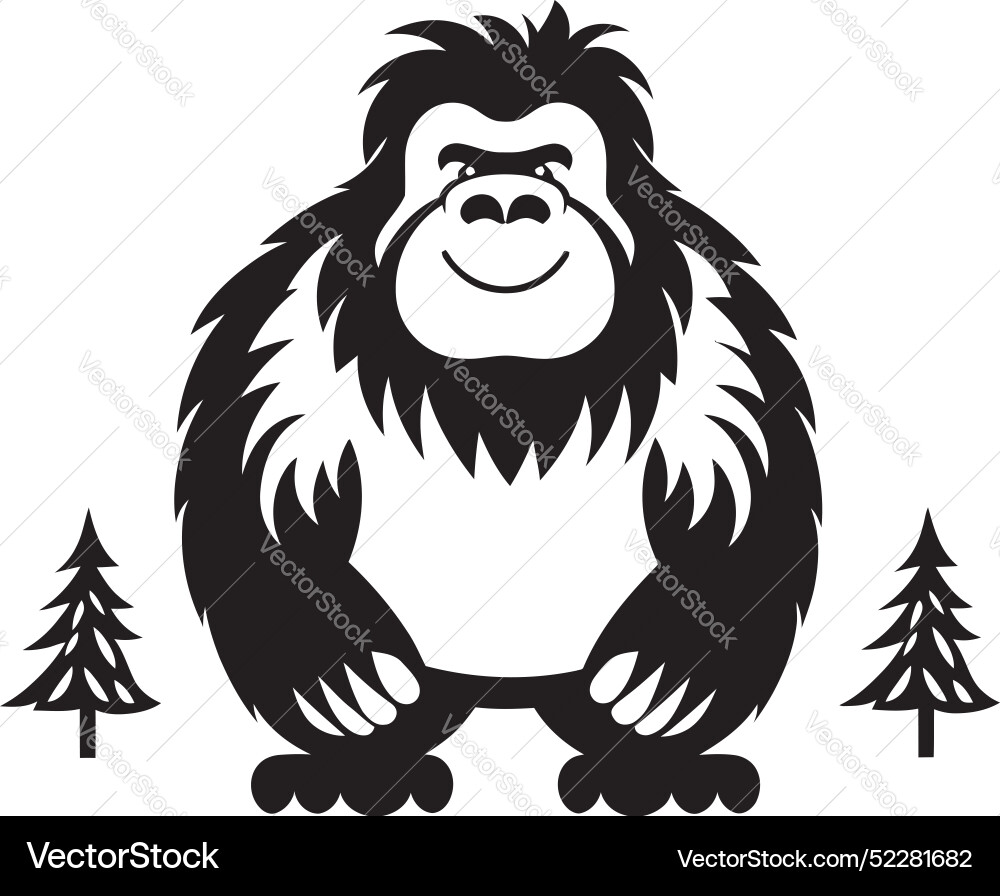 Gentle giant grin adorable fullbody bigfoot Gentle giant grin adorable fullbody bigfoot vector image