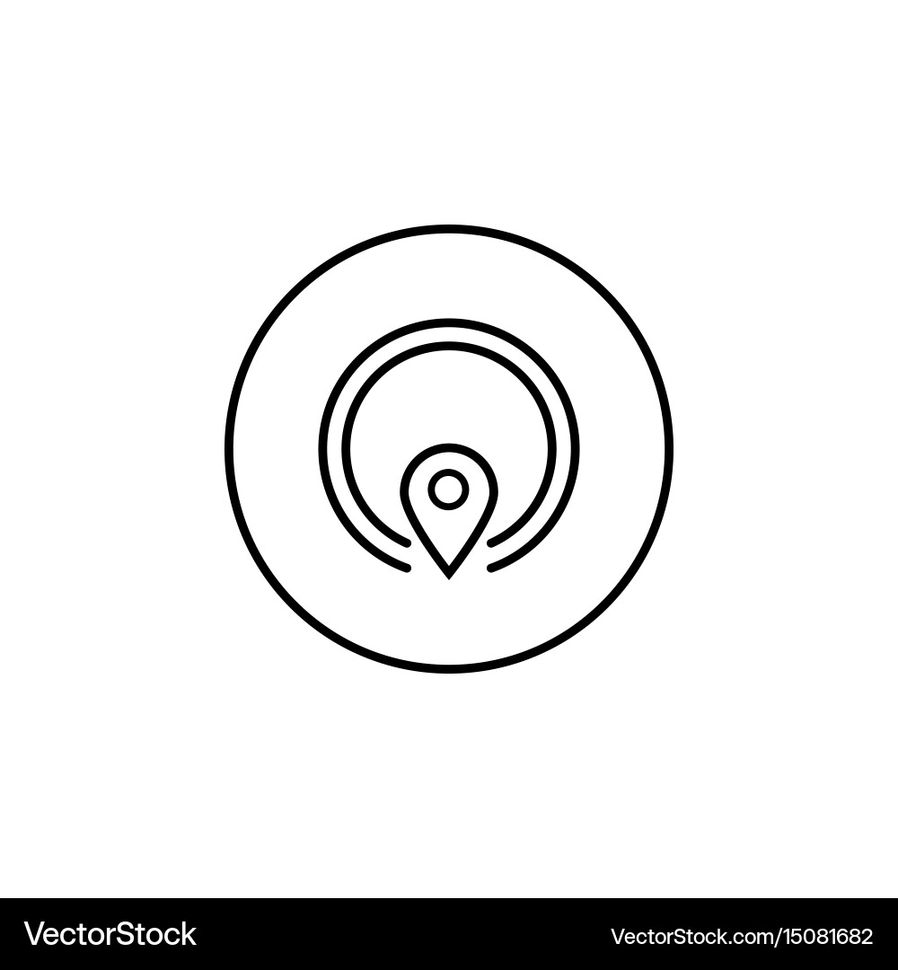 Gps line icon mobile sign and map pointer vector image