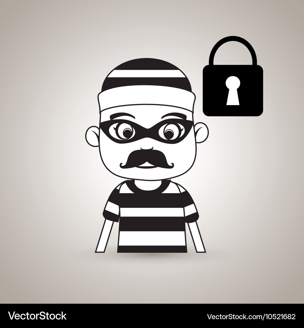 Hacker security padlock vector image