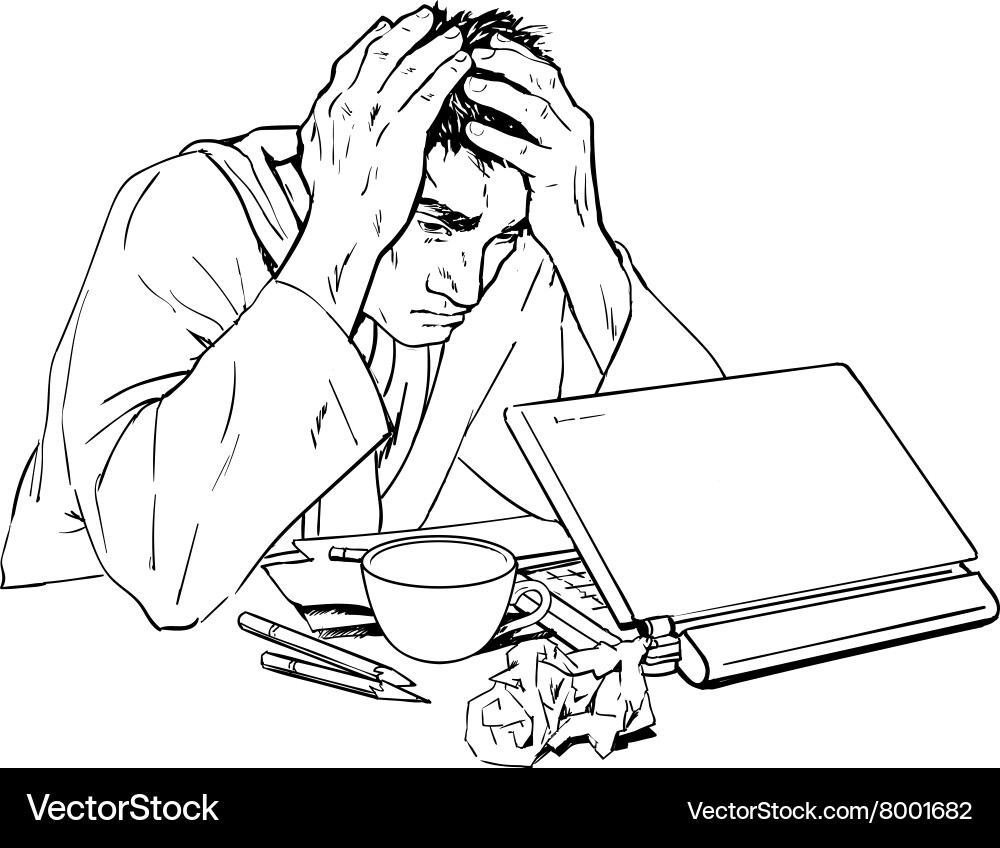 Man Suffering - Isolation and Distress vector image