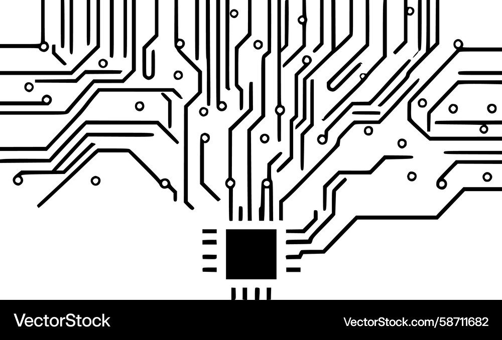Microchip circuit board design Vector Image