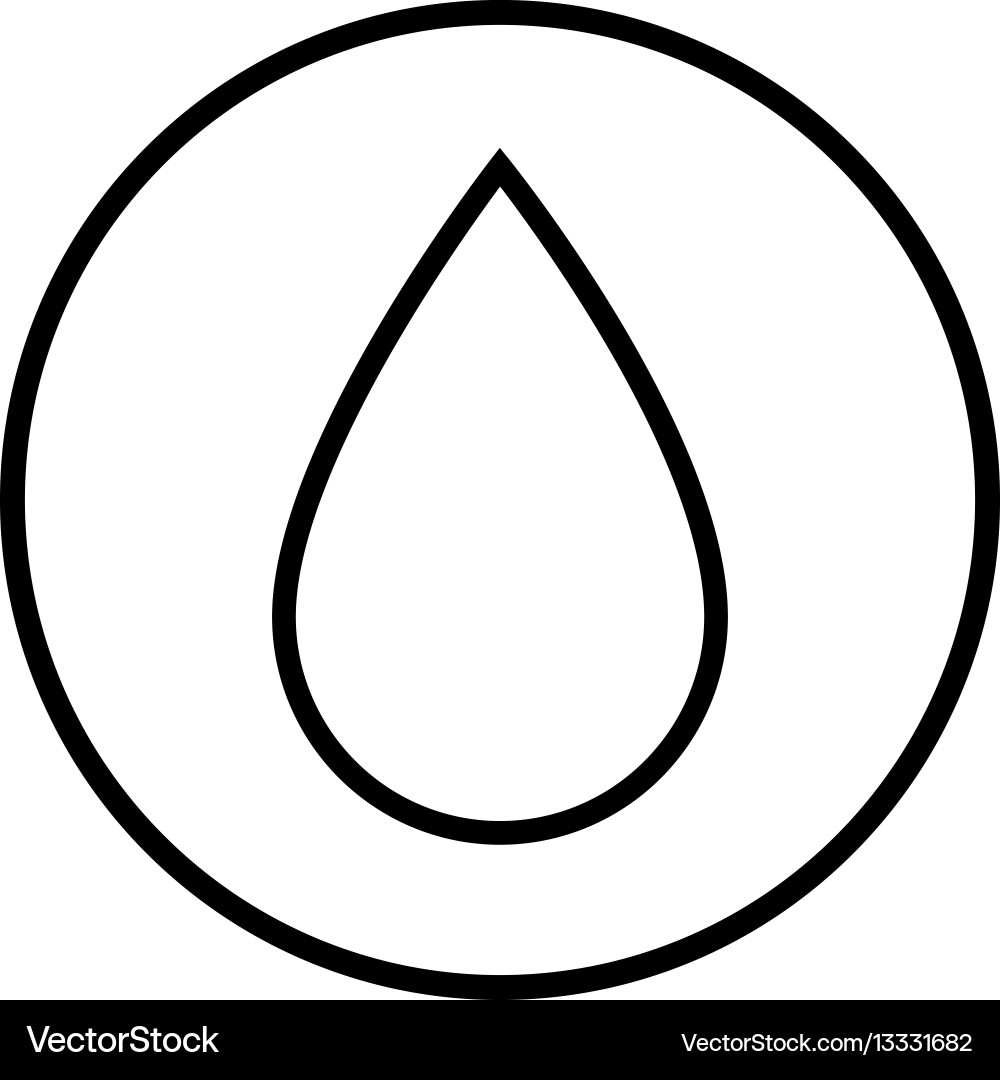 Monochrome contour with drop in circular frame vector image