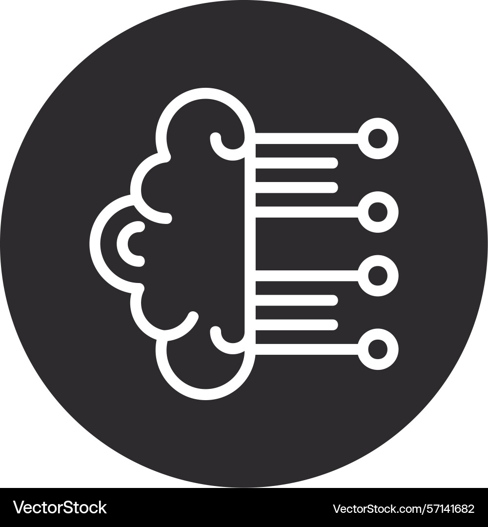 Neuromorphic computing inverted circle black vector image
