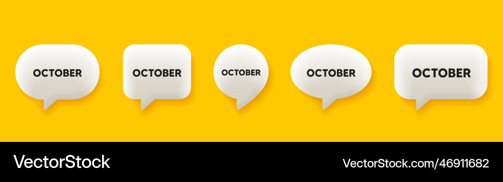 October month icon event schedule oct date 3d October month icon event schedule oct date 3d vector image