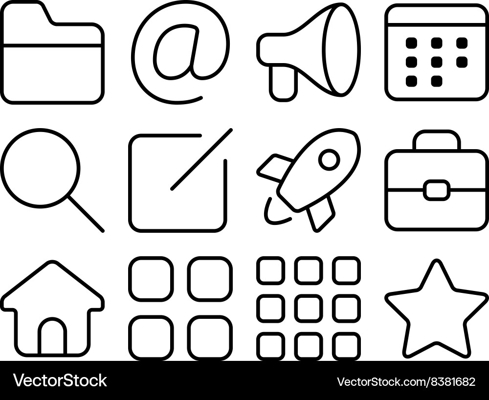 Outline ui pack5 vector image