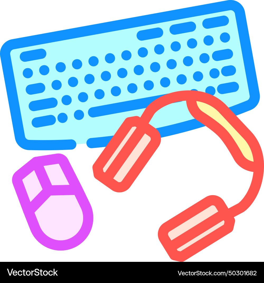 Peripheral setup repair computer color icon Peripheral setup repair computer color icon vector image