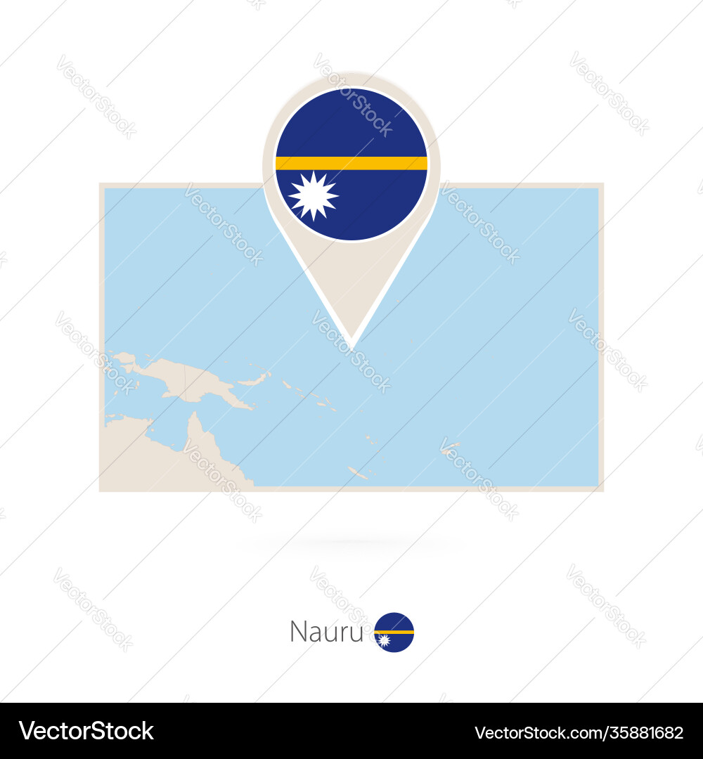 Rectangular map nauru with pin icon Rectangular map nauru with pin icon vector image