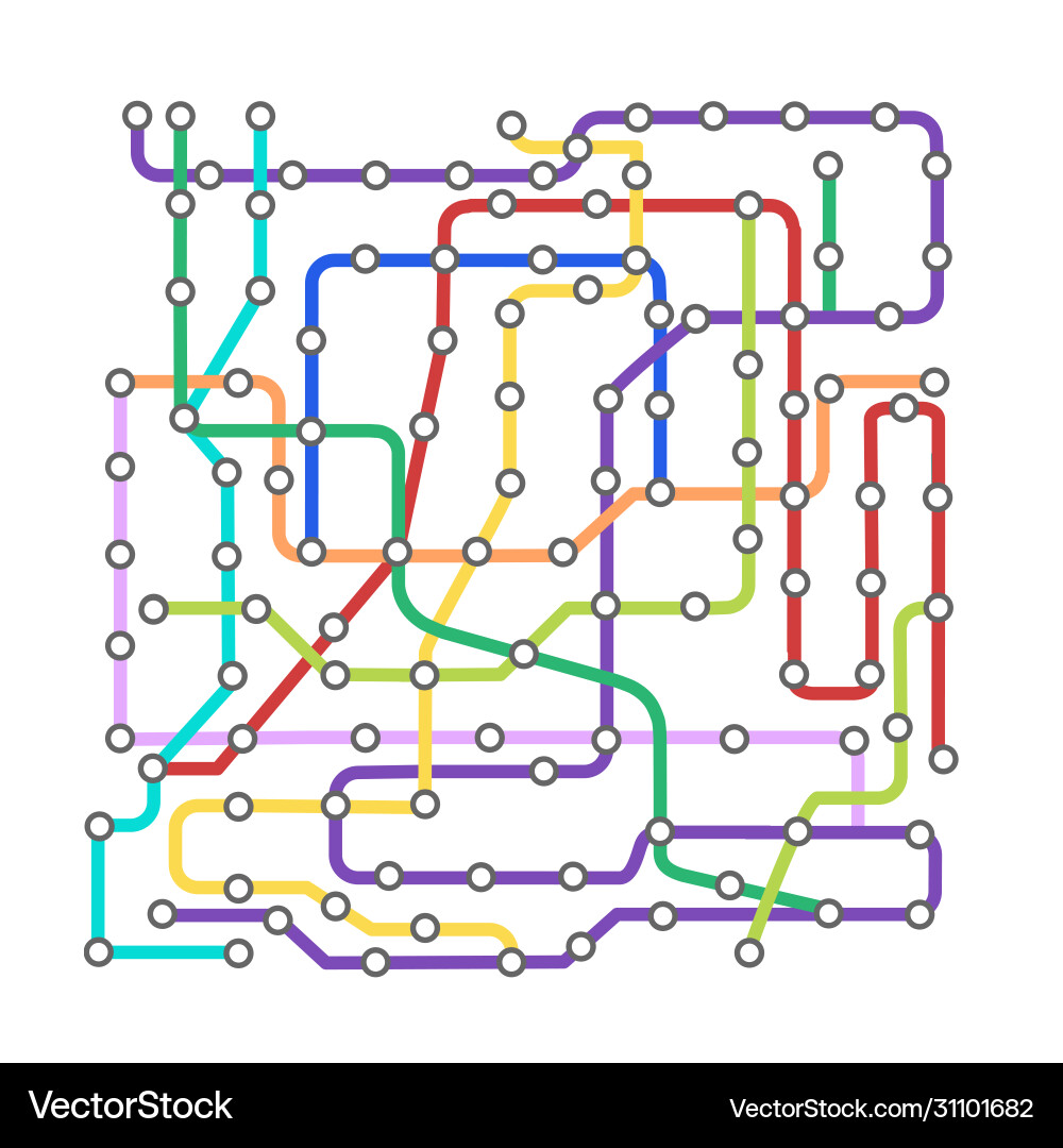 Scheme subway color line background card Scheme subway color line background card vector image