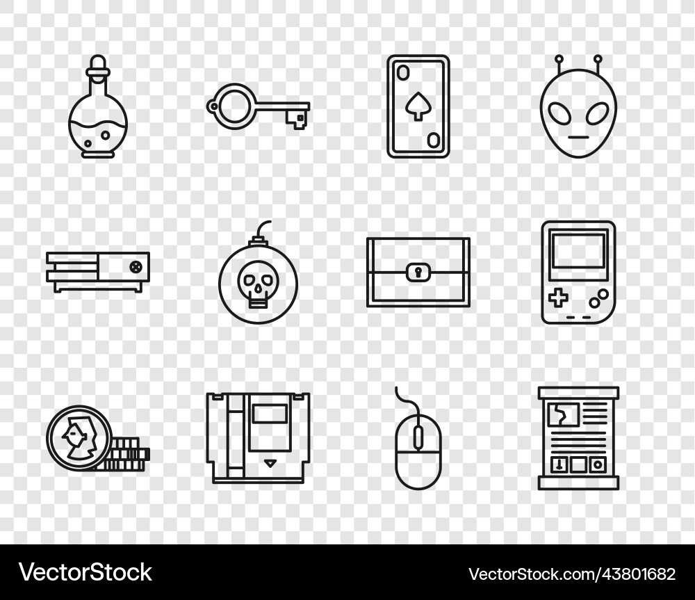 Set line coin for game guide playing card Set line coin for game guide playing card vector image