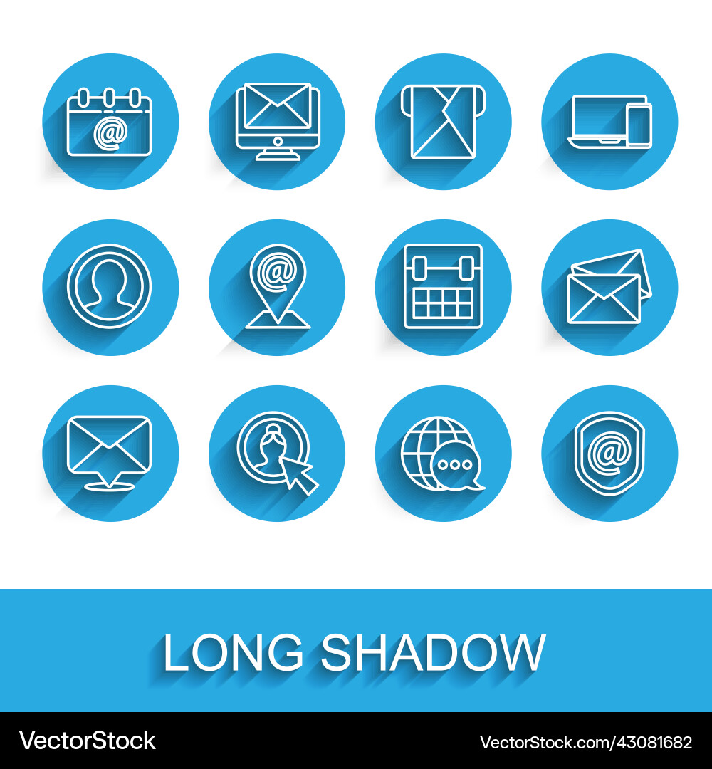 Set line envelope create account screen calendar Set line envelope create account screen calendar vector image