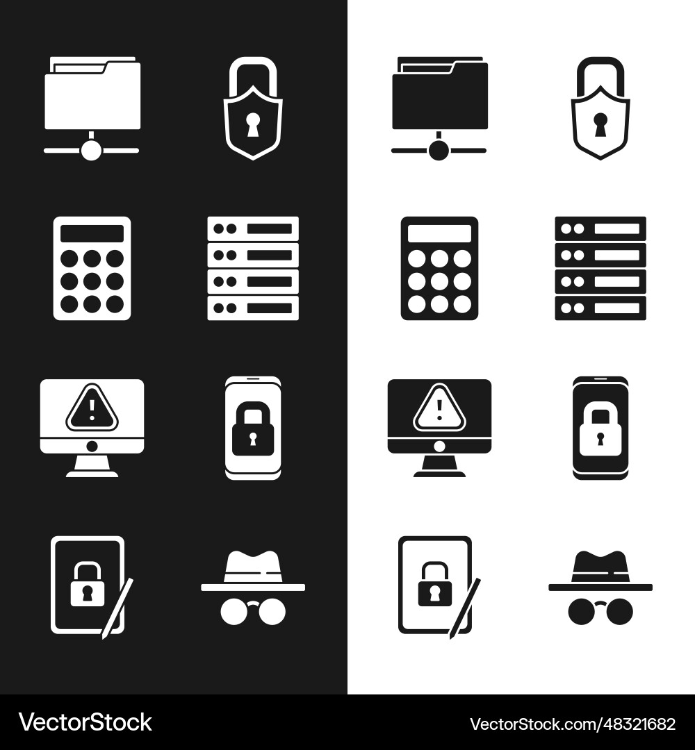 Set server data web hosting password protection Set server data web hosting password protection Vector Image