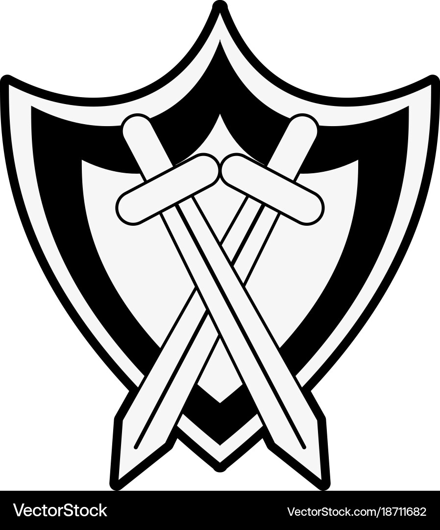 Shield with swords game item Vector Image