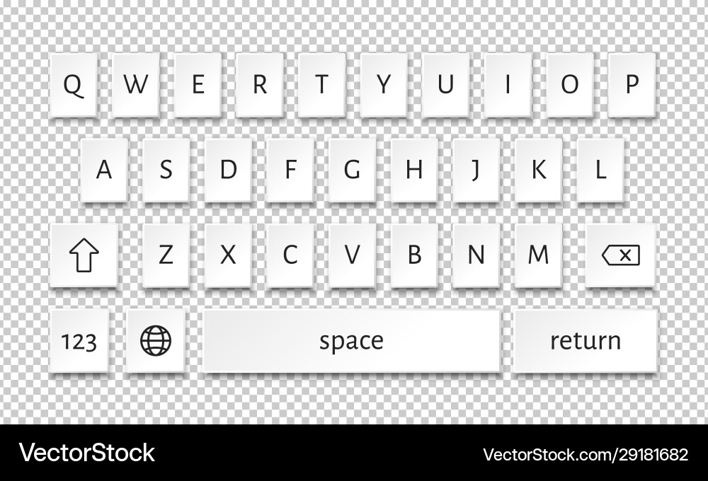 Smartphone keyboard ui buttons Vector Image
