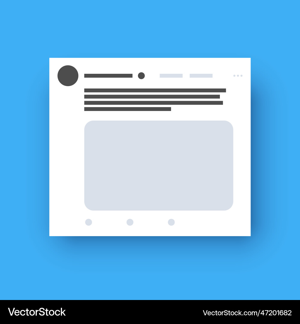 Social media template mockup simple page profile Social media template mockup simple page profile vector image