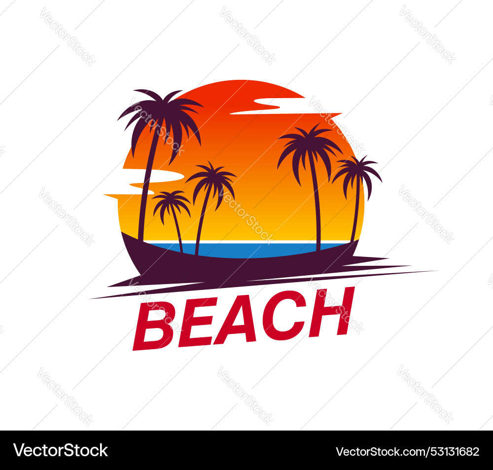 Sommer tropische Sonnenaufgang Palmen und Insel Strand Sommer tropische Sonnenaufgang Palmen und Insel Strand vektorbild