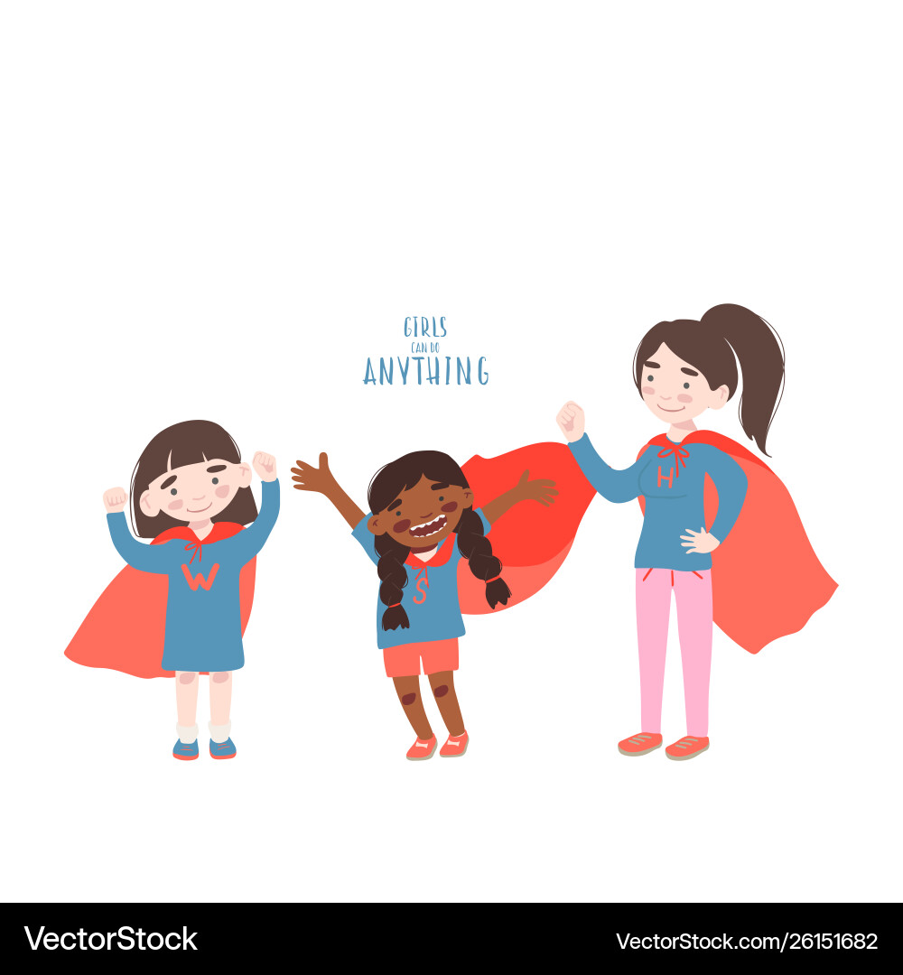 Superhero Girls Group Vector Image