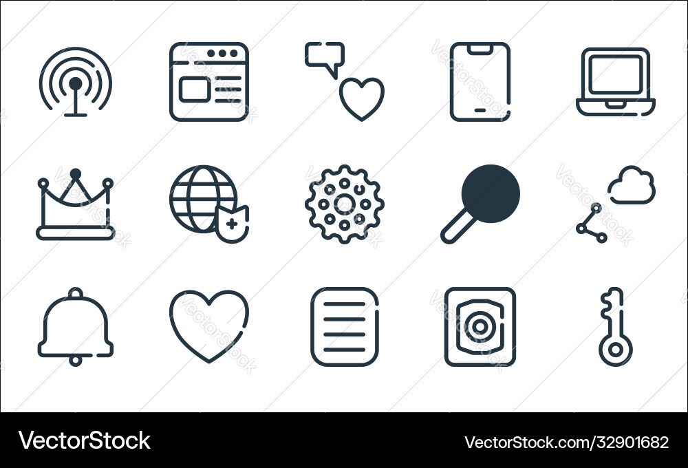 Ui master line icons linear set quality Ui master line icons linear set quality vector image