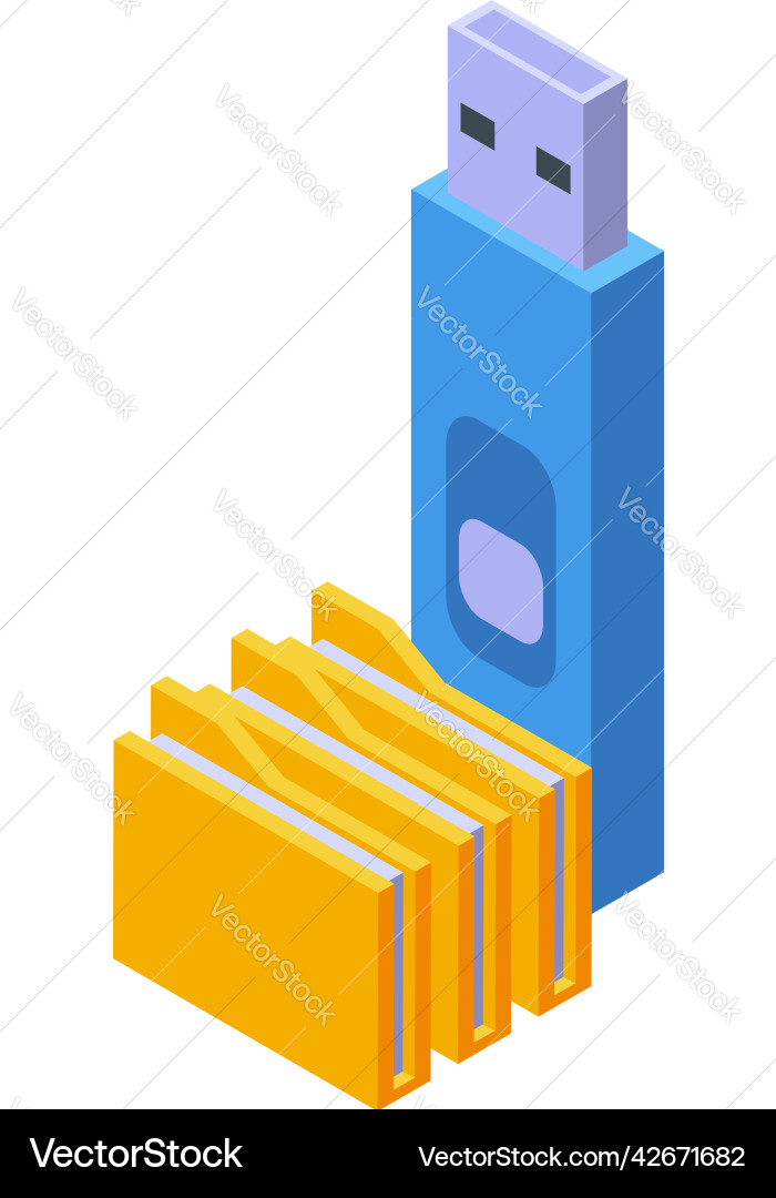 Usb data learning icon isometric system Usb data learning icon isometric system Vector Image