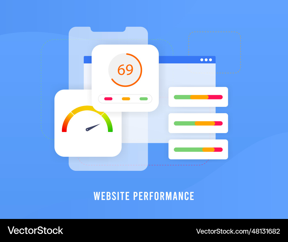 Website performance optimization concept enhance vector image