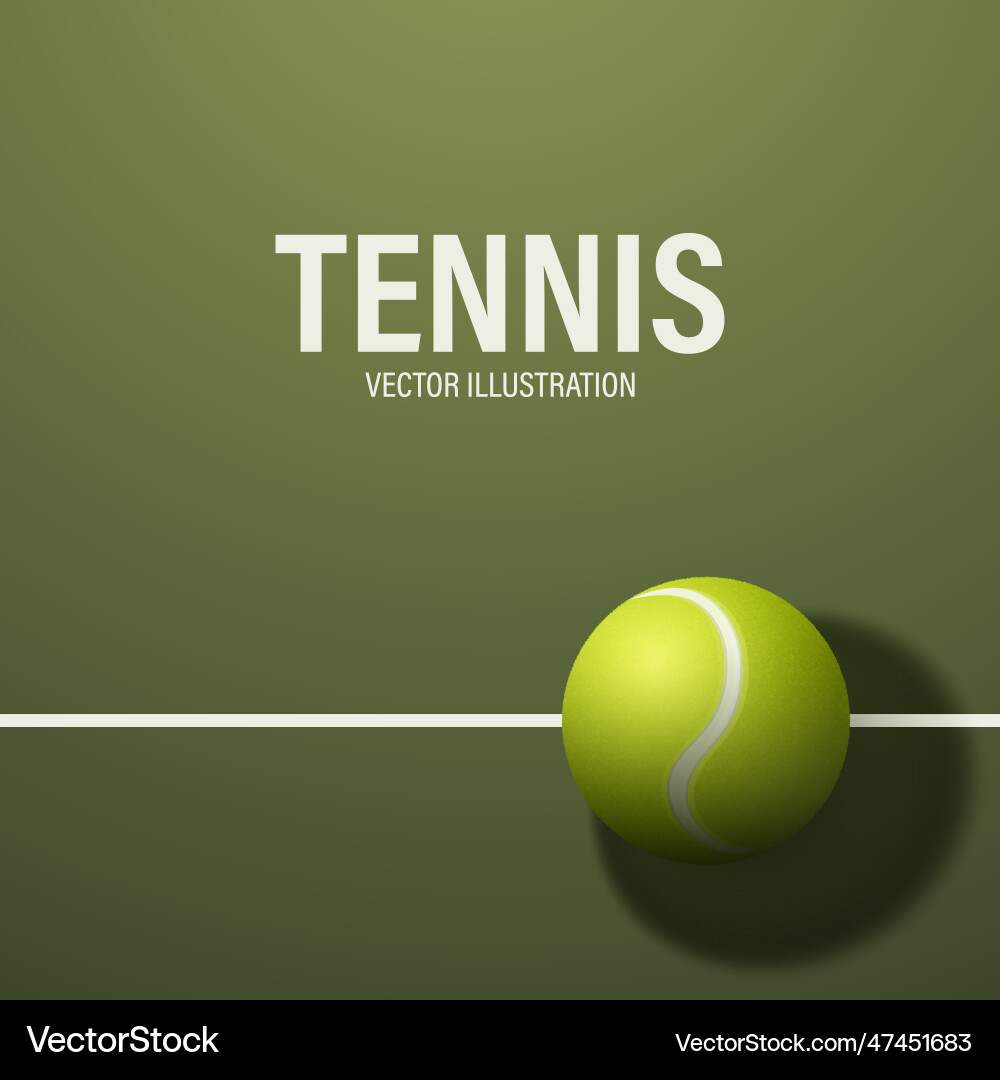 3d realistic green textured tennis ball vector image