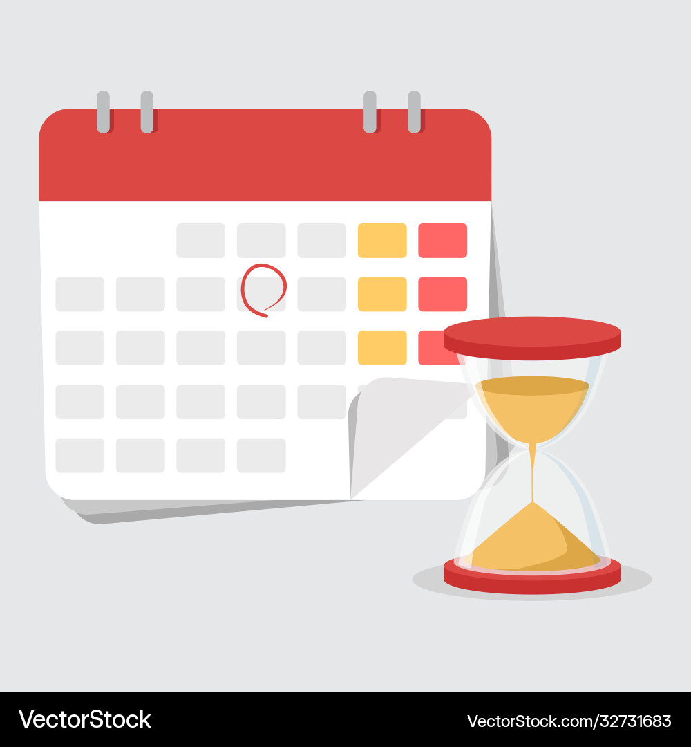 Alarm and calendar date time icon Alarm and calendar date time icon vector image