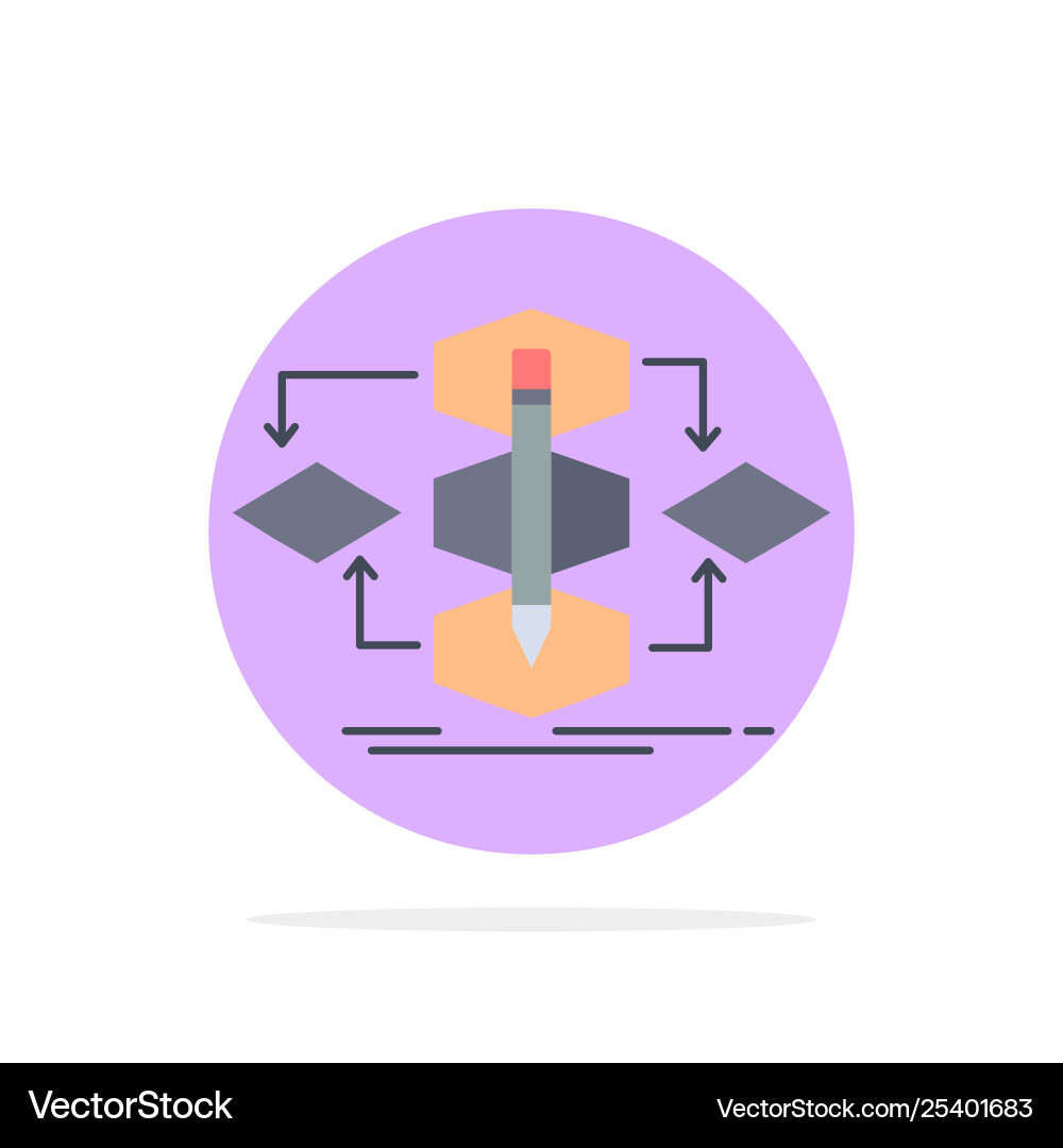 Algorithm design method model process flat color Algorithm design method model process flat color vector image