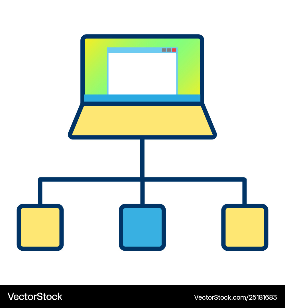 Computer network line icon Computer network line icon Vector Image