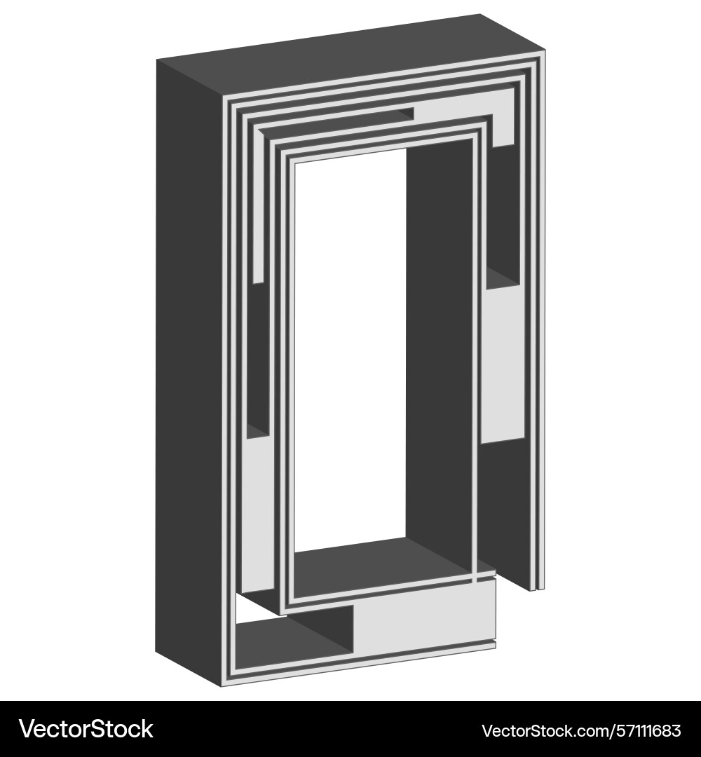 Layered square frame abstract border form Layered square frame abstract border form vector image