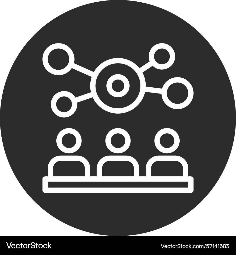 Networking event inverted circle black Vector Image