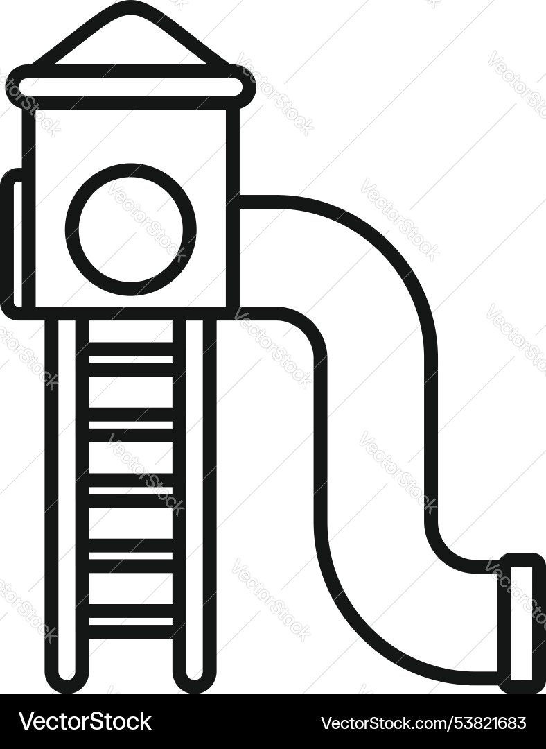 Playground slide tower structure enjoying fun Playground slide tower structure enjoying fun Vector Image