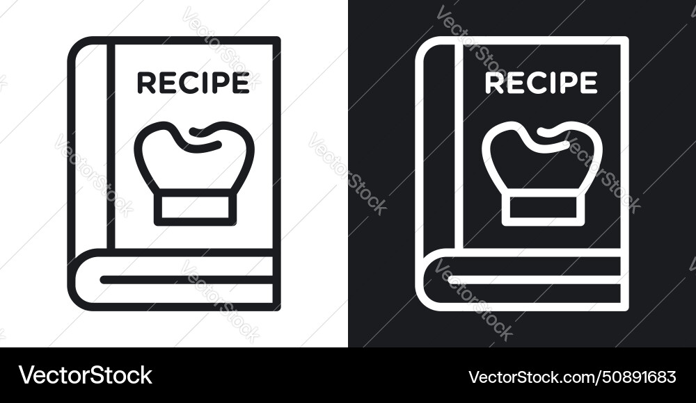 Recipe book icon set cookbook gastronomy and chef Vector Image