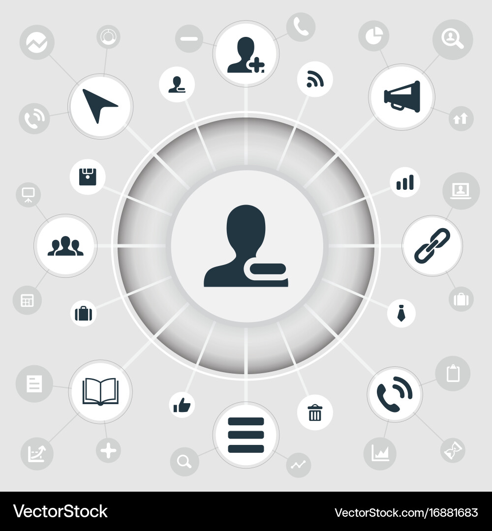 Set of simple team icons vector image