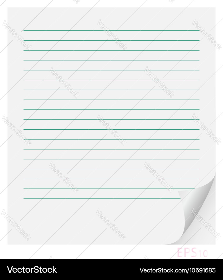Sheet of paper in line with the curl vector image